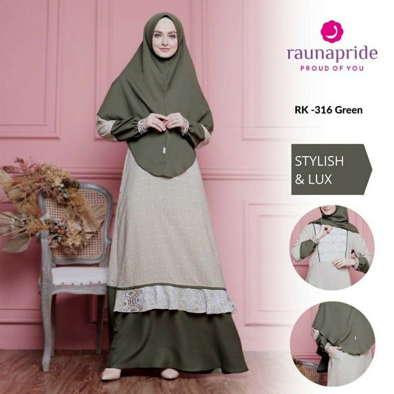 Gamis Rauna RK 316 Green RK 317 Purple RK 318 Dusty
