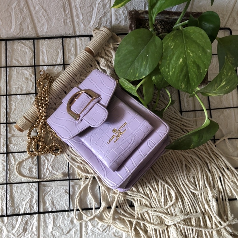 TAS WANITA SLINGPHONE LV LILAC KOREA SIAP KIRIM