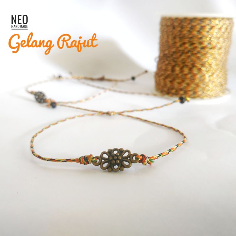 GELANG HANDMADE TALI BENANG EMAS