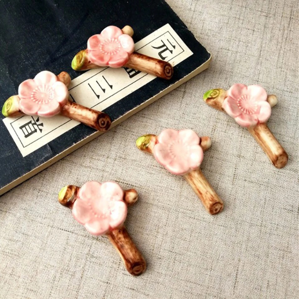 Tatakan Sumpit/Kuas Chopstick Stand Unik & Lucu Keramik /Bunga/Panda/Paus/Kelinci-2