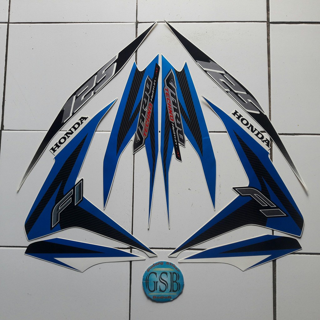 Striping Sticker Stiker vario techno 125 pgm fi 2012 2013 2014 warna biru