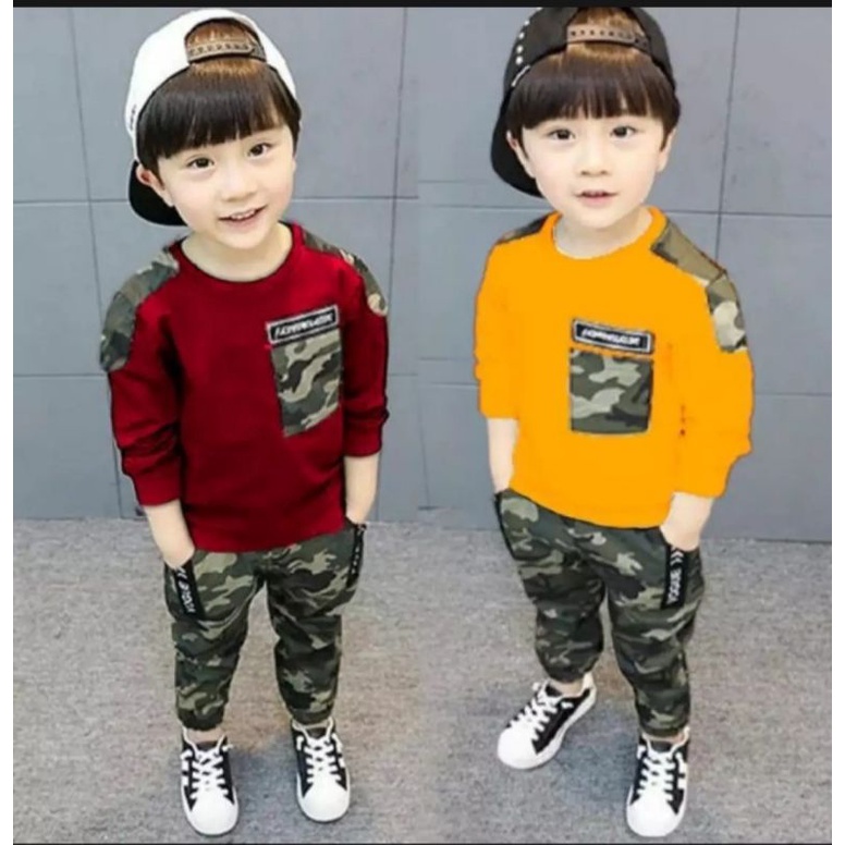 SET KAOS ANAK LAKI LAKI ARMY KIDS LENGAN PANJANG BUAT UMUR 1-5 THN