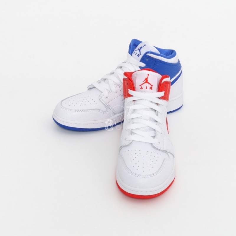 Air Jordan 1 Mid Mismatch Blue Red