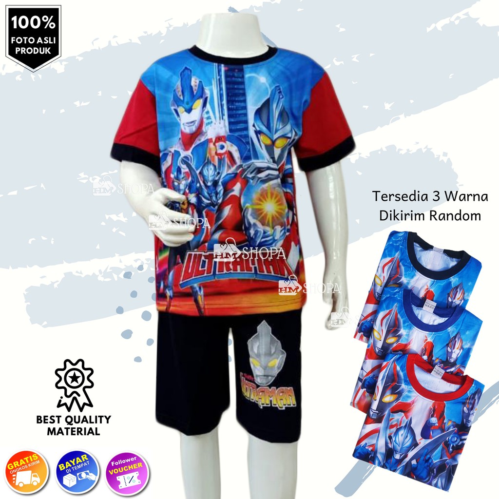 Baju Setelan Anak Ultraman FULLPRINT karakter kartun - Kaos Murah - zero - led - taiga kostum besar
