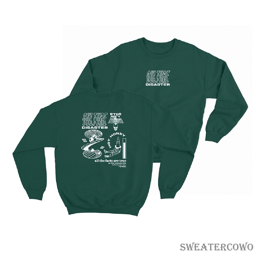 Sweaterpolos Basic Sweater DISASTER ( Sablon ) Unisex Pria &amp; Wanita