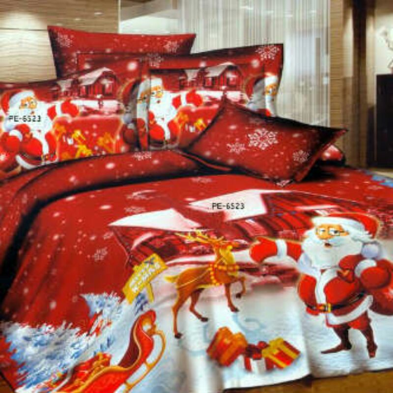 sprei katun jepang motif natal