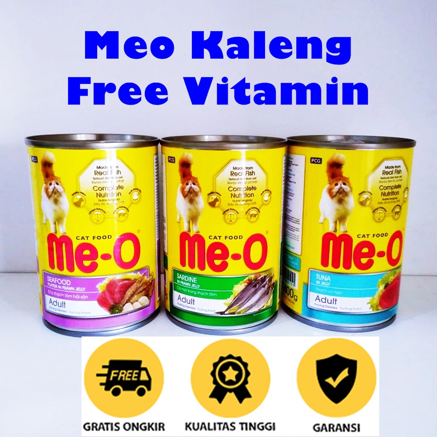 Me-O Kaleng 400gr Free Vitamin Wet Cat Food Makanan Kucing Basah 400 gram