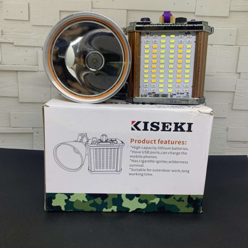 Senter Kepala Kiseki 150 Watt CK-958+ Dengan Aki Bisa Lampu Dan Power Bank Super Terang Senter Kiseki / Senter Kepala 150W Bonus Lensa Kuning COD