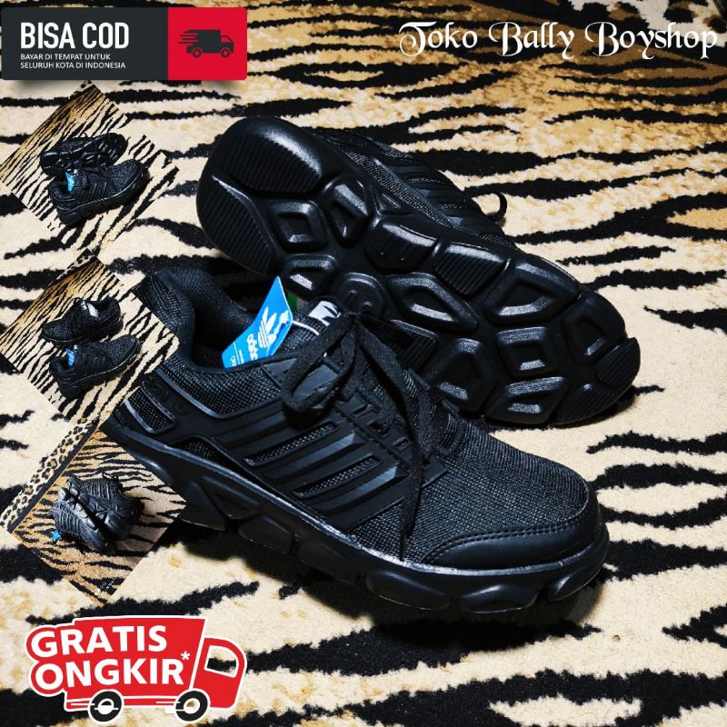 Sepatu Adidas Hitam polos Full Black Sekolah Olahraga - Sepatu Sneakers Kets Fashion Pria wanita