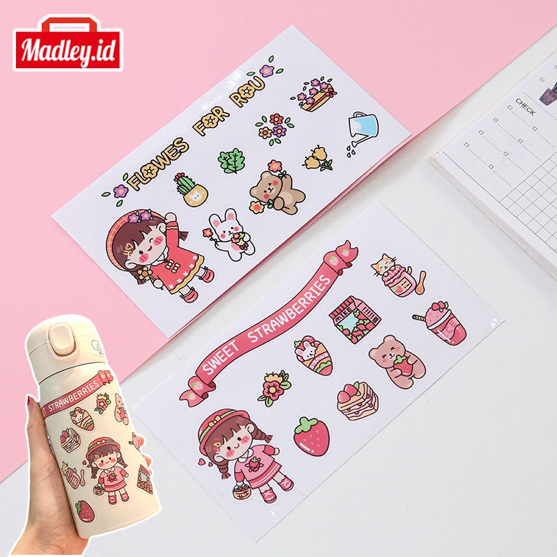 

MAdley Stiker Pack Lucu Karakter Anak Motif Wanita Korea Sticker Aesthetic Tempel Botol Cup HP STC03