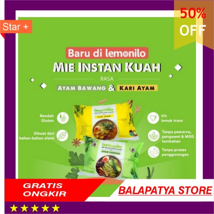 

CUMA HARI INI SAJA!!! 50 Off Mie Kuah sehat Mi Lemonilo