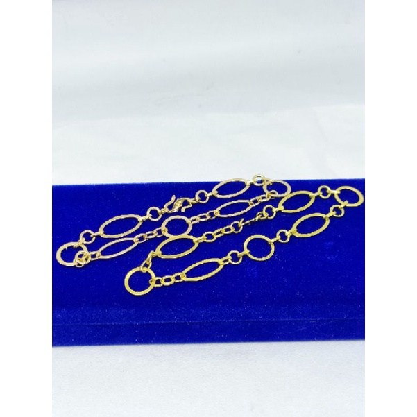 gelang tangan perak asli lapis emas/gelang tangan rantai holo oval bulat ukir/gelang asli silver 925 - perhiasan gelang tangan perak 925 asl