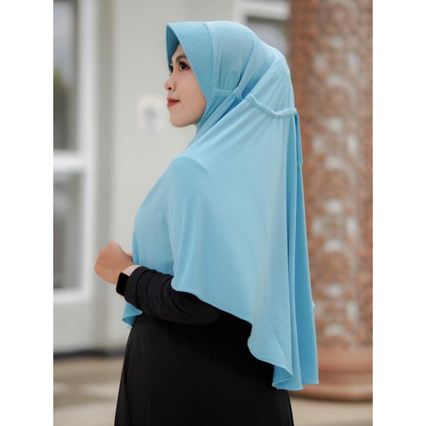 Hijab Instan Serut Jokowi Jumbo Spandek Jersey High Quality  size L