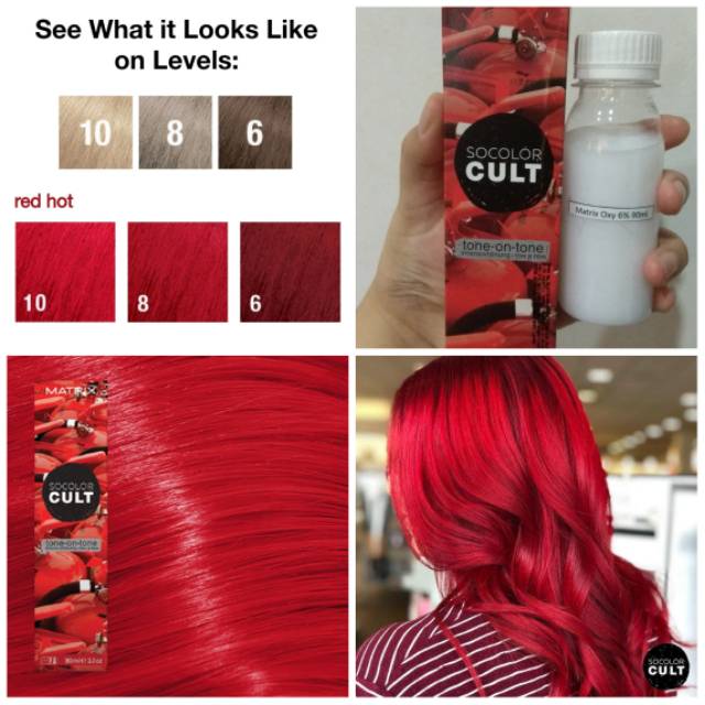 [Stok Terakhir] Matrix SoColor Cult Red Hot Tone on Tone Demi Permanen Dye Cat Rambut Merah Cabai Ca