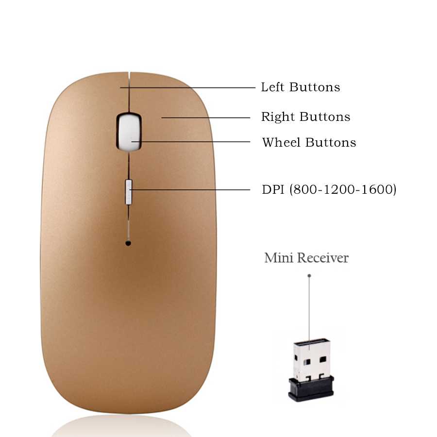 Mouse Wireless 2.4G Rechargeable Taffware - HS-09