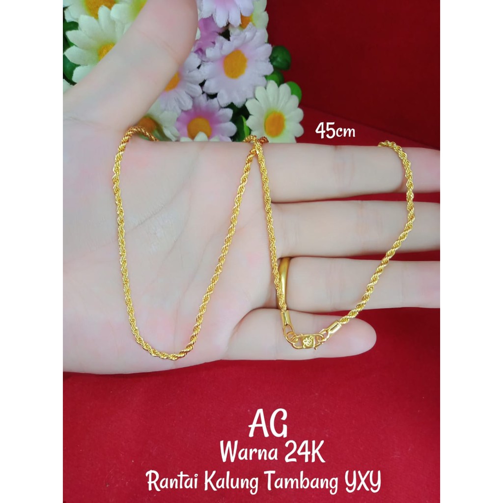 Kalung rantai tambang YAXIYA warna 24k 45cm