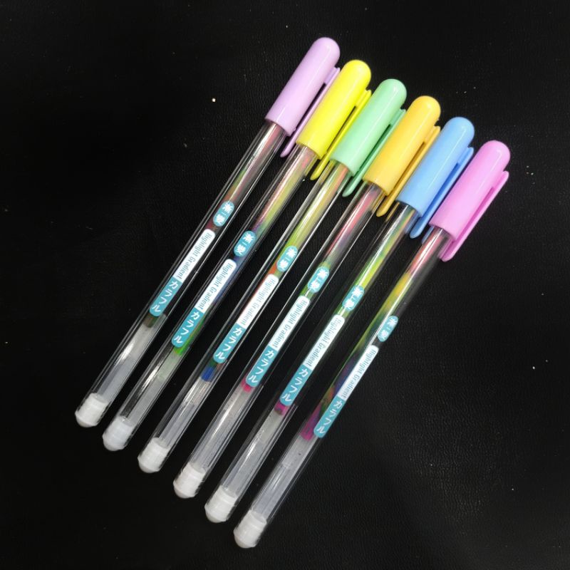 Pulpen Gel Pelangi Murah  Pen (isi 6pc) MK1652