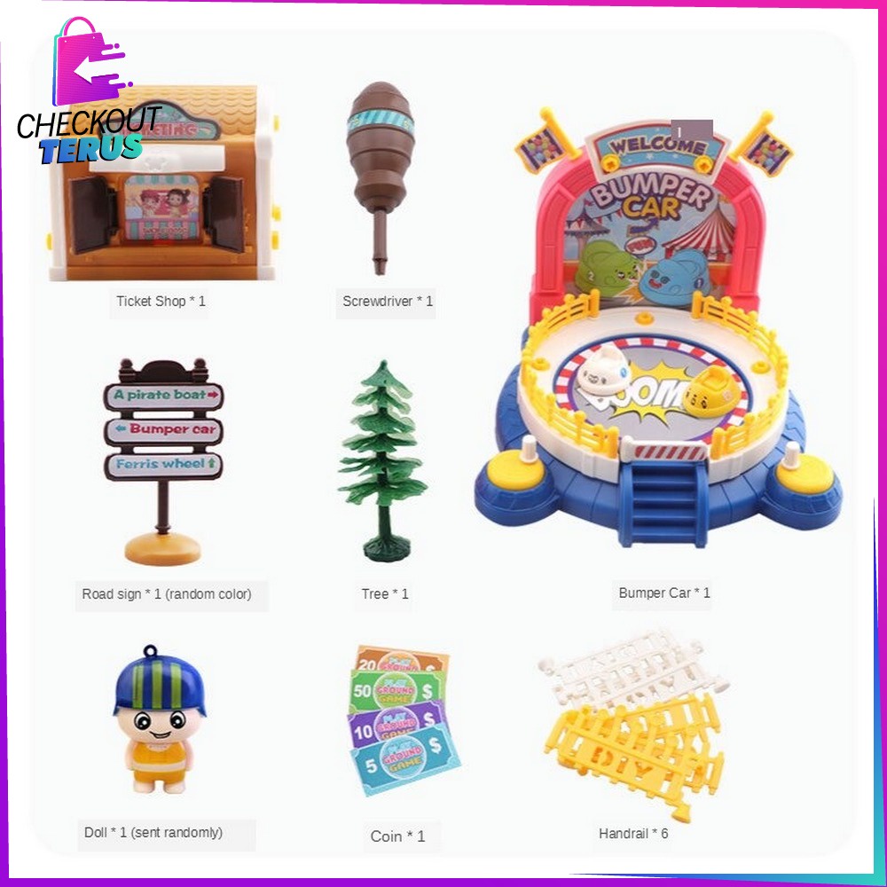 CT M125 Mainan Anak Bombomcar Playset Mainan Mobil Mobilan Mainan DIY Amusement Park Anak