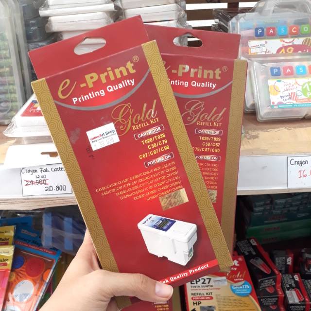 E-Print Refill Kit Printer / Epson suntikan /Tinta suntik / gold Epson T028 T038 C58 C79 C67 C87 C90