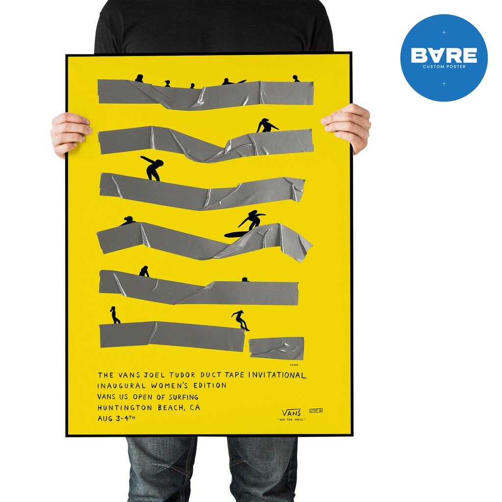 Poster Band Distro Brand VANS Authentic A2 Frame Blok Minimalis