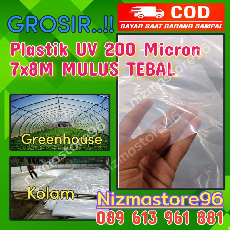 (COD) Plastik UV 200 micron  7x8 meter mulus greenhouse kolam ikan