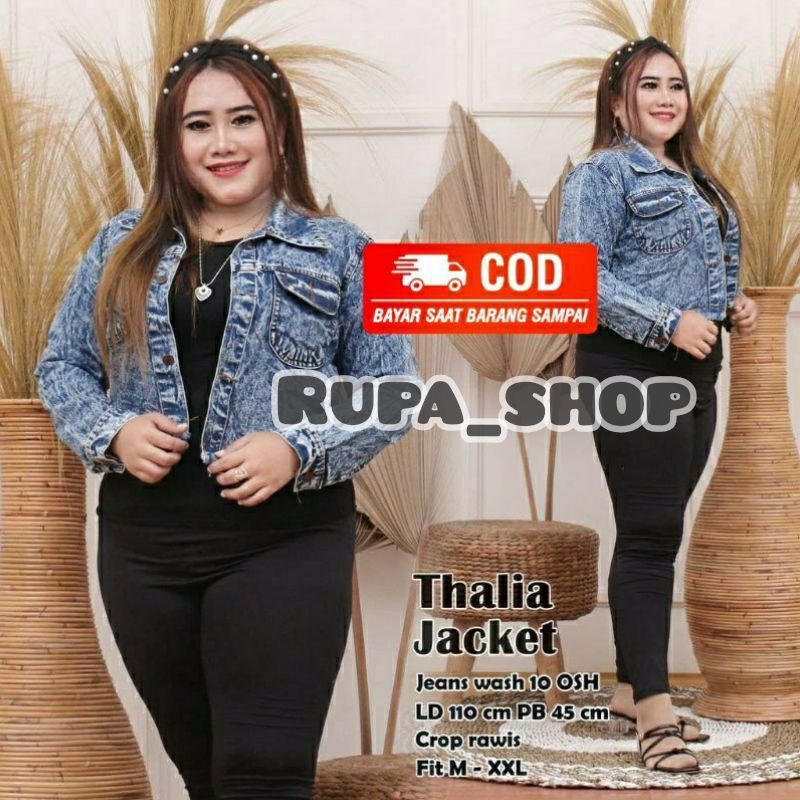 JAKET JEANS CROP OVERSIZE / JAKET JEANS CROP JUMBO / JAKET JEANS JUMBO WANITA / JAKET CROP RAWIS JUM