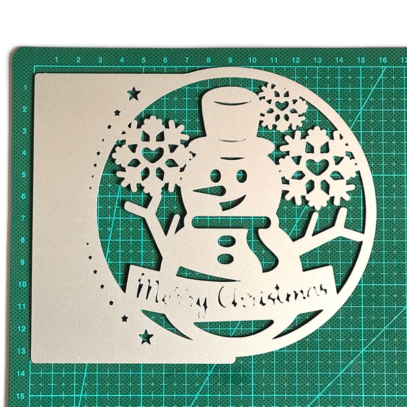 Cetakan Stensil Cutting Dies Motif Snowman Natal Bahan Metal Untuk Scrapbook / Craft DIY