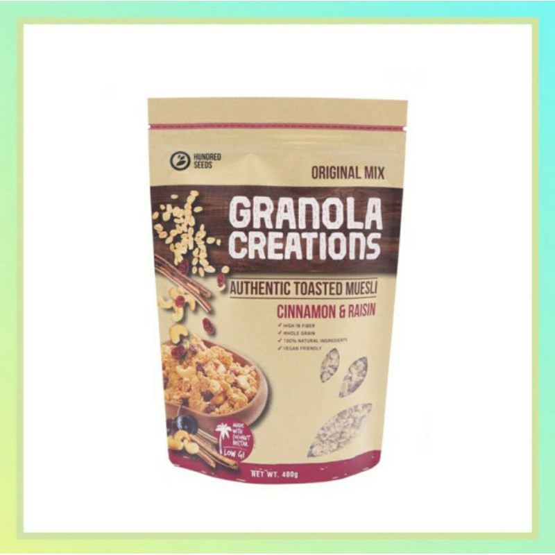 

Hundred Seeds Granola Creations Cinnamon & Raisin 400 gram - Makanan Sehat