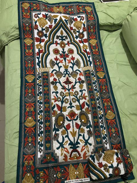 Sajadah Lipat Turki / Sajadah Batik / Sajadah Batik Solo / Sajadah Motif Batik Shofa Coklat