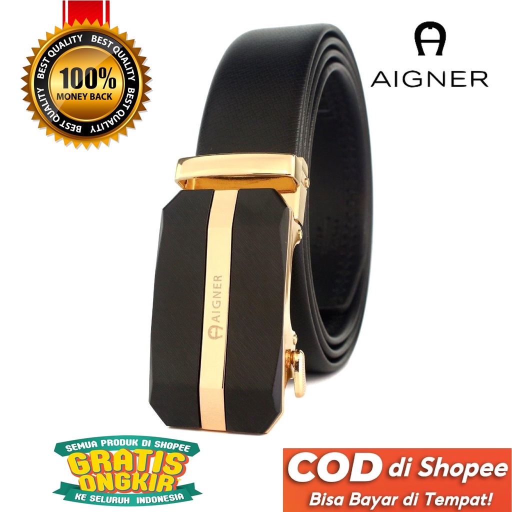 TOKOKOE - Gesper Ikat Pinggang Pria model Rel Big Size Kulit - AIG J77 Hitam