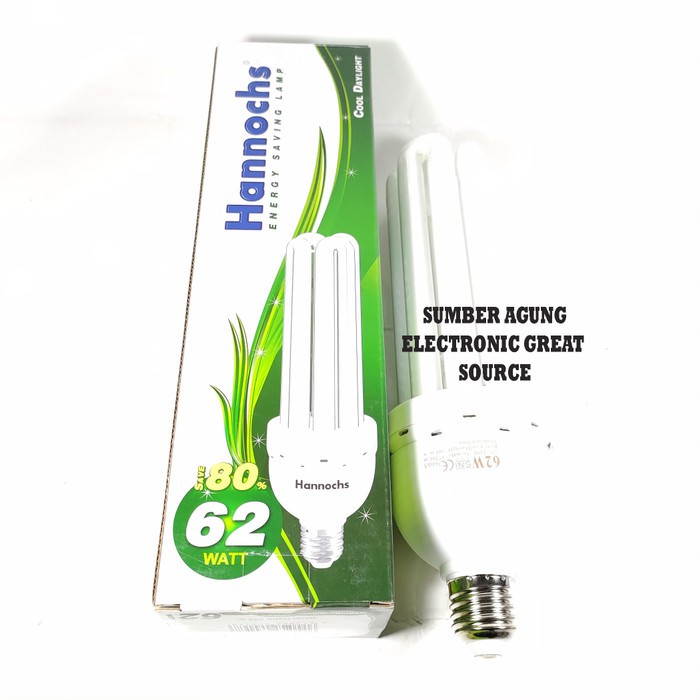 Hannochs Lampu 62W Jari Terang Hemat Listrik 4Jari Green Hanoch Hannoc