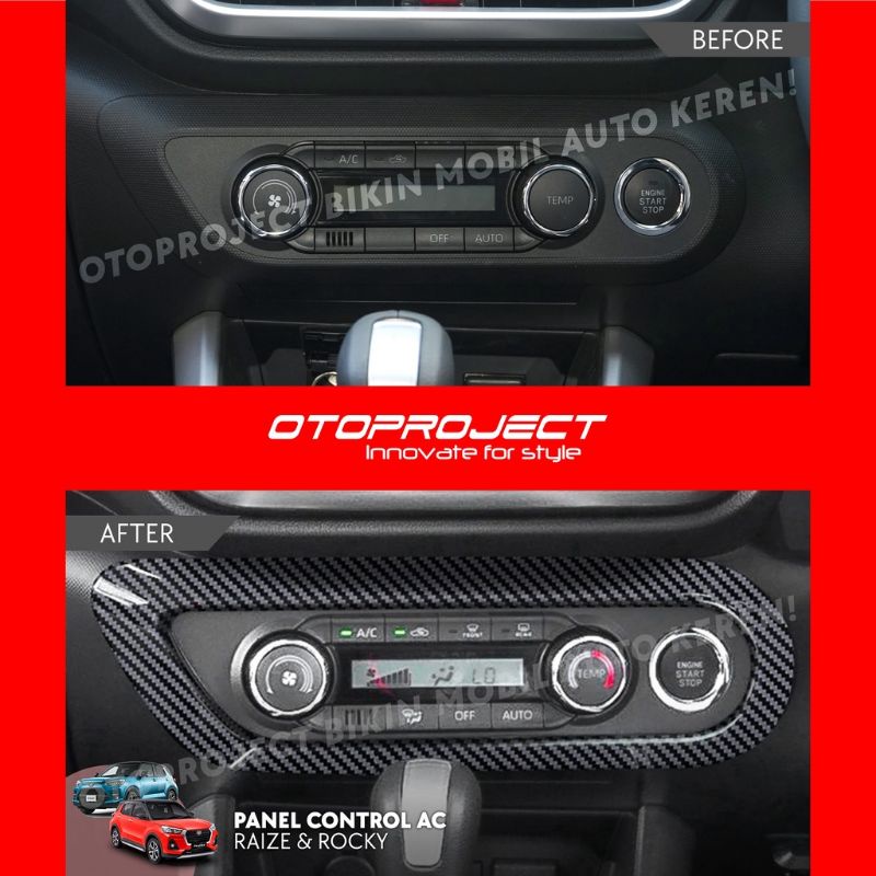 panel control AC Raize Rocky hitam carbon otoproject