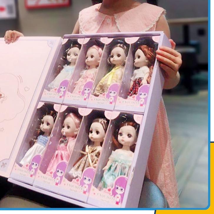 6inci BJD Boneka Dolls Set, Dress-up Putri Koleksi Gadis Bermain Lucu Mainan Hadiah Natal & Ulang Ta