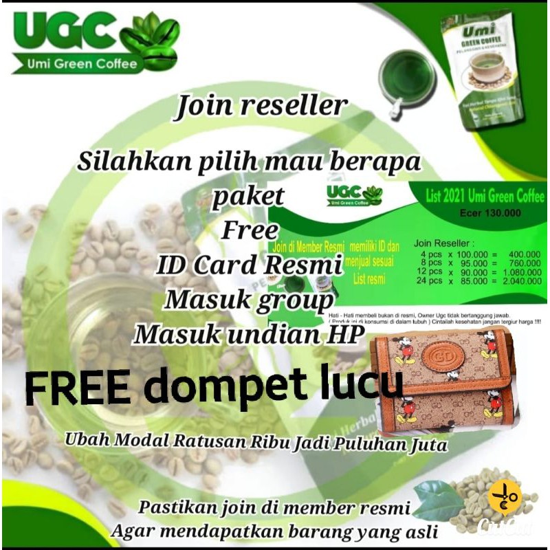 

(FREE DOMPET KECIL)OPEN RESELLER UMI GREEN COFFEE