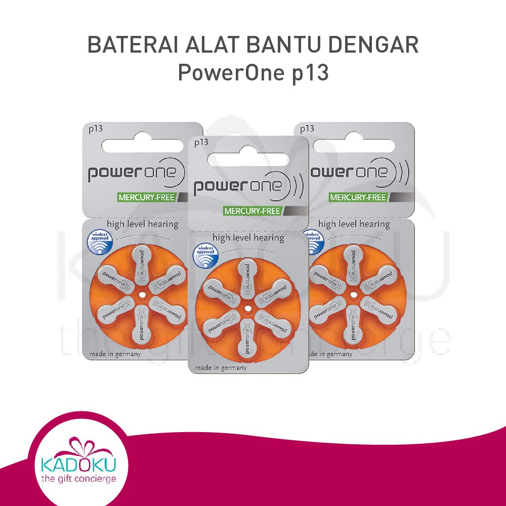 Baterai Alat Bantu Dengar Powerone 13 Hearing Aid Battery Tipe Terbaru Mercury Free Shopee Indonesia