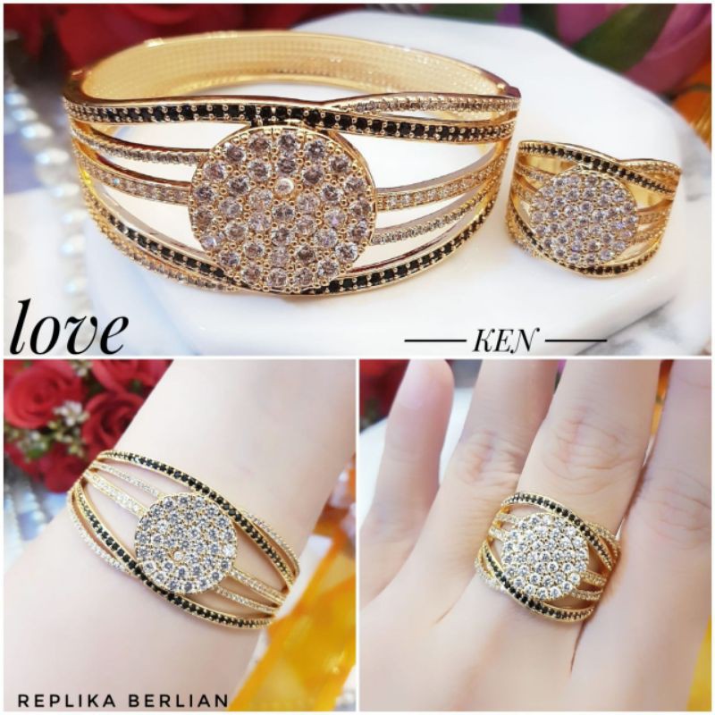 Xuping Gelang Dan Cincin Lapis Emas 24k 1709n