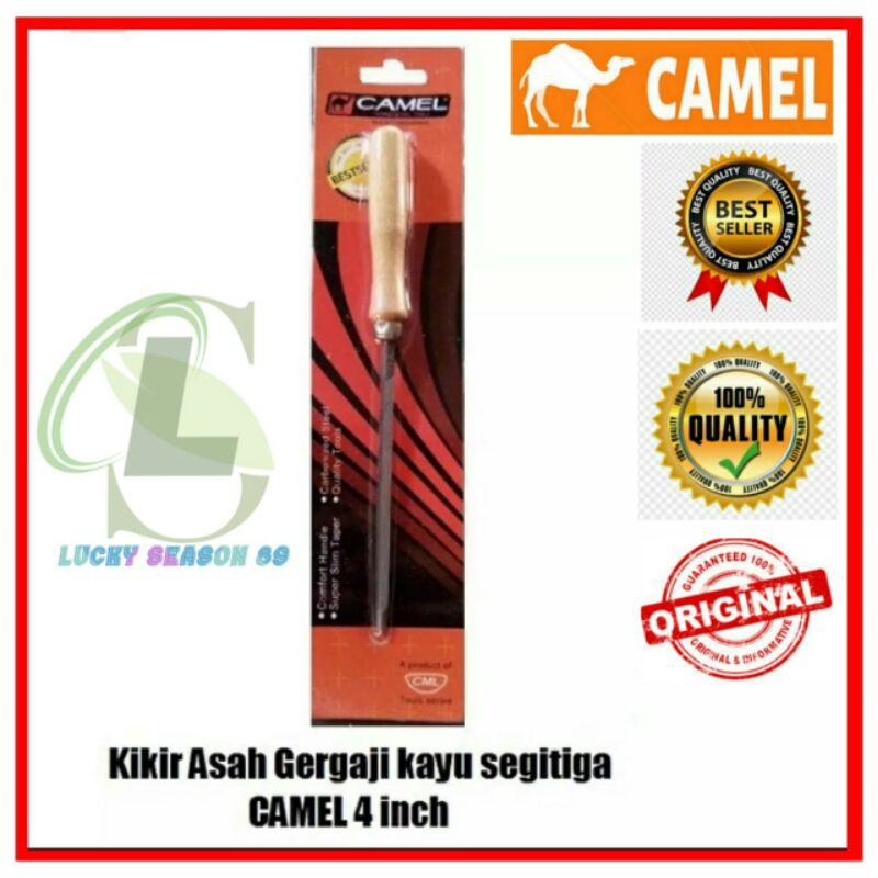 Kikir Gagang Kayu Camel Bagus Murah/Kikir Segitiga 4 inch