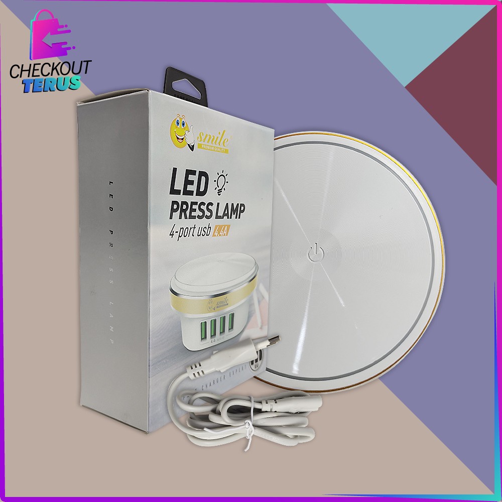 CT C463 Adapter Charger 4 Port USB 4.4A StopKontak USB Pengisian Daya Cepat dengan Lampu LED Port Charger Fast Charging