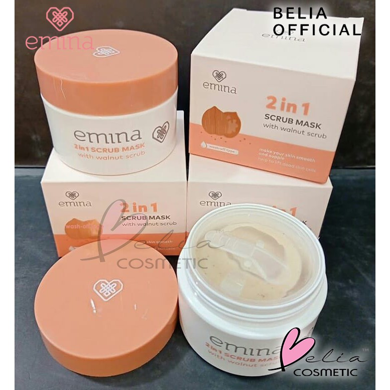 ❤ BELIA ❤ EMINA Scrub Mask 2 in 1 with Walnut Scrub 50mL | masker bilas emina