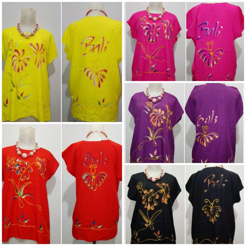 ATASAN BAJU BALI LUKIS WANITA ATASAN BALI BORDIR