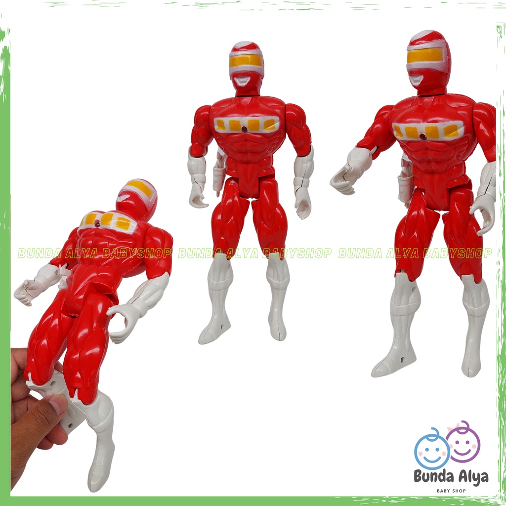 Mainan Anak Laki Robot Super Hero Power Ranger Merah - Mainan Figure Super Hero Toys SNI