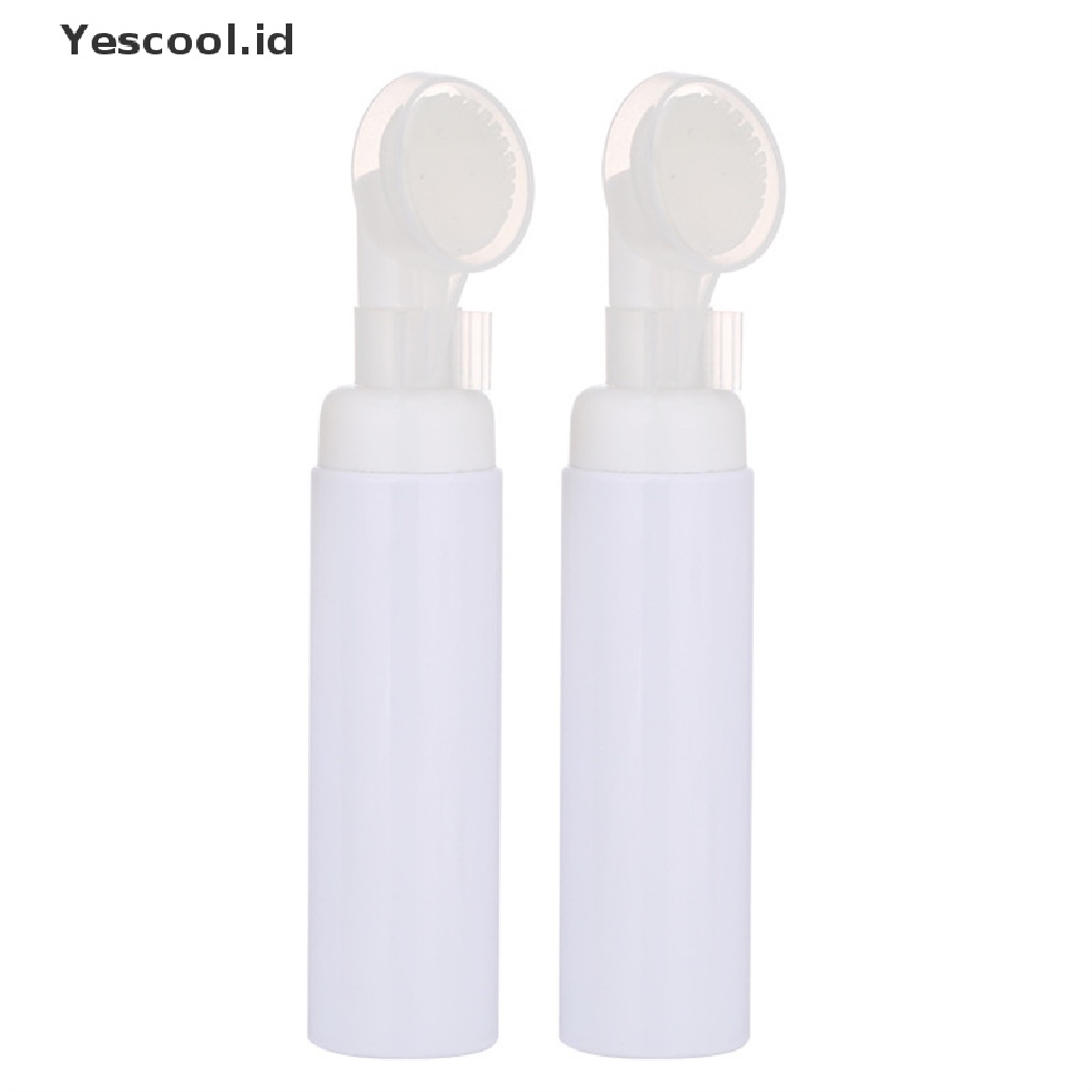 (Yescool) Botol Dispenser Sabun Cair / Mousse Dengan Brush Pembersih Bahan Plastik