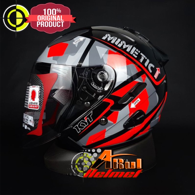 HELM KYT GALAXY FLAT R #4 RED ORIGINAL KYT DOUBLE VISOR FLAT VISOR NEW