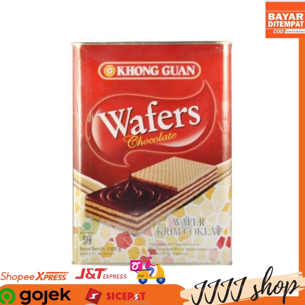 

Khong Guan Wafers Chocolate Snack Cemilan Wafer Cokelat Kemasan Kaleng 1300gr