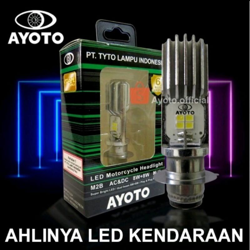 Lampu Depan LED AYOTO ORIGINAL Headlamp 2 Sisi Bebek Matic Satria AC DC M2B