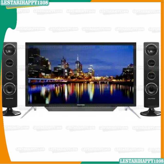 tv led TV LED polytron 32 inch + speaker tower type PLD 32TV1555