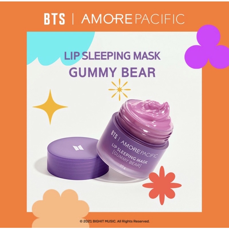 READY STOCK BTS X AMORE PACIFIC LANEIGE BTS LIP SLEEPING MASK GUMMY BEAR