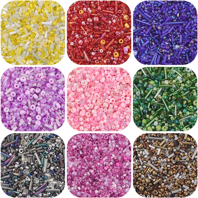 1000pcs Manik-Manik Kaca Bulat Aneka Warna Ukuran 30g 1.5-4.5mm Untuk Membuat Perhiasan Anting