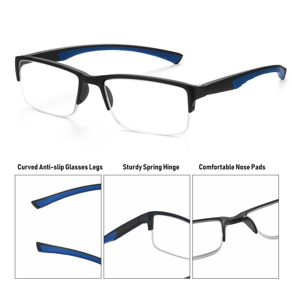 Populer Kacamata Baca Diopter +1.0~ +4.0 Half Frame Anti-fatigue Eyewear Presbyopia Eyeglasses