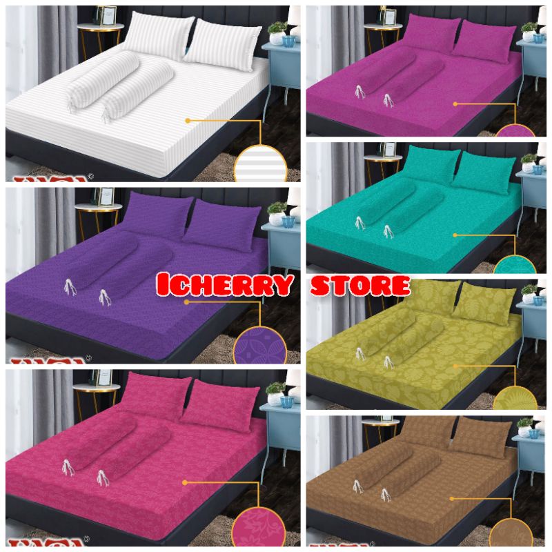 Sprei Fata 3D Polos Emboss Single Queen King 100x200 120x200 160x200 180x200 Warna Lavender Violet, 